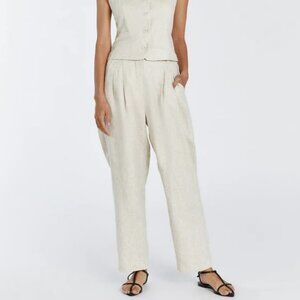 DISSH RYAN NATURAL LINEN TAPERED PANT